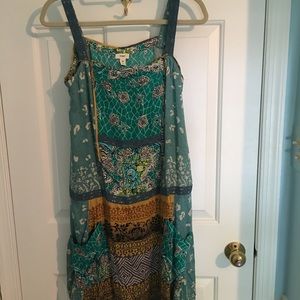 Bohemian styled dress with ribbon straps